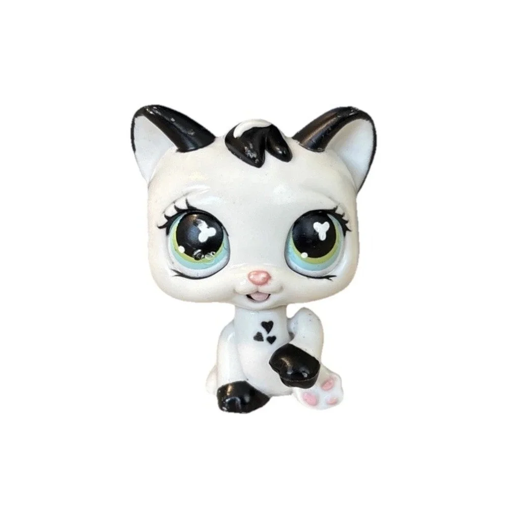 Littlest Pet Shop LPS #493 Black White Kitten Magic Motion Cat